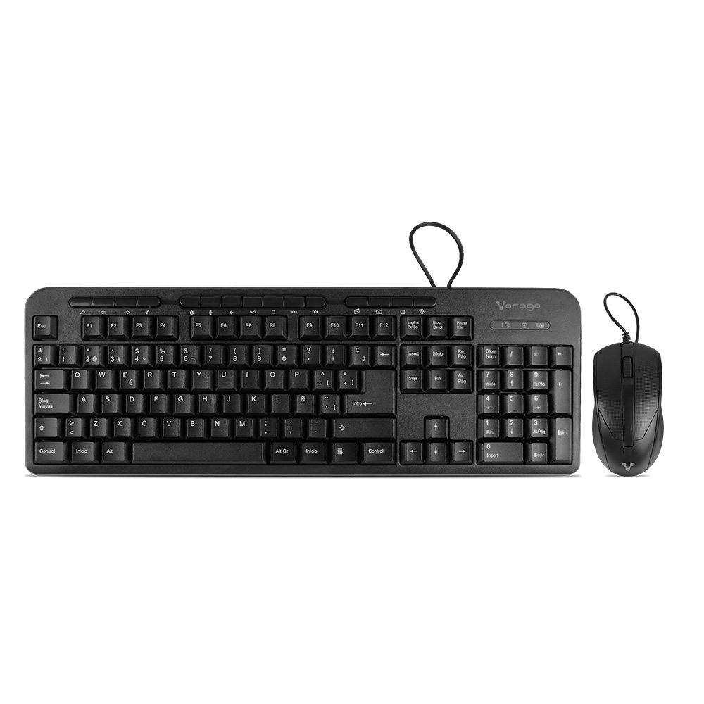 Foto 3 pulgar | Kit de Teclado y Mouse Vorago Alámbrico Óptico Usb Km-107 Negro