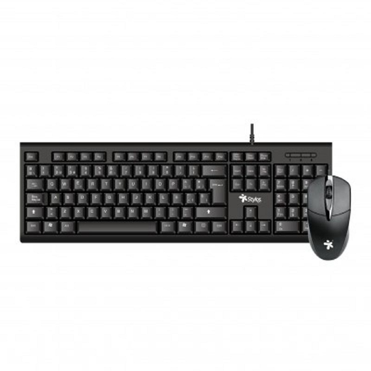 Foto 2 pulgar | Kit de Teclado y Mouse Stylos Español Alámbrico Stpktm4b Negro