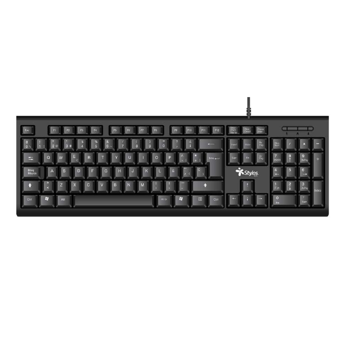 Foto 2 | Kit de Teclado y Mouse Stylos Español Alámbrico Stpktm4b Negro