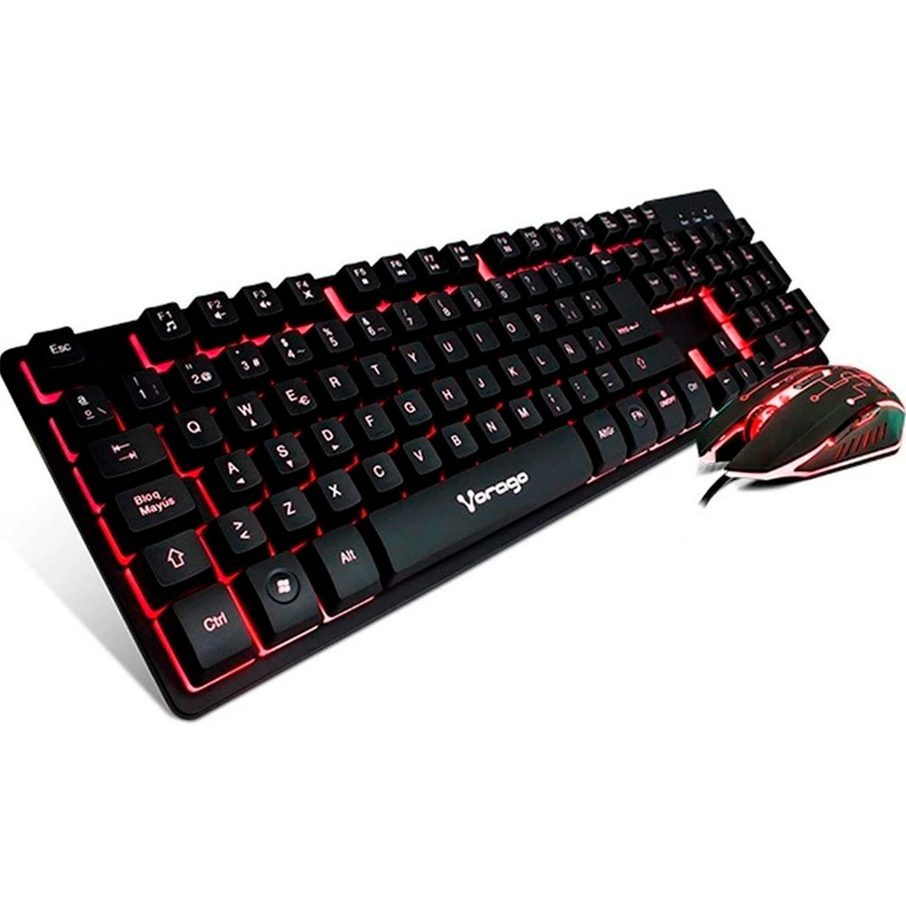 Foto 1 | Kit Teclado y Mouse Vorago Retroiluminado Usb Km-500 color Negro