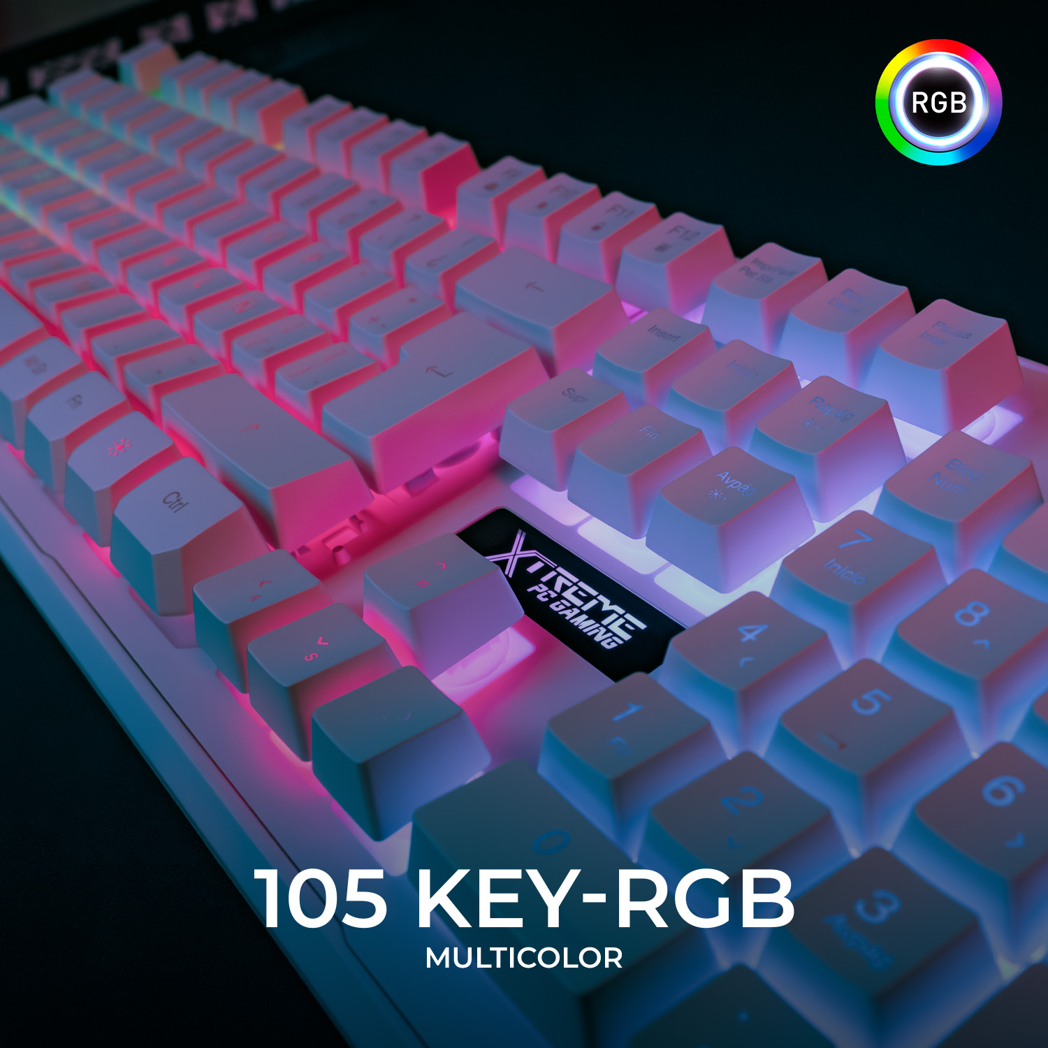 Foto 7 | Kit Gamer 2 en 1 XTREME PC GAMING Battle Master Teclado y Mouse Membrana Español 3600 DPI RGB USB Blanco
