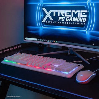 Foto 8 | Kit Gamer 2 en 1 XTREME PC GAMING Battle Master Teclado y Mouse Membrana Español 3600 DPI RGB USB Blanco