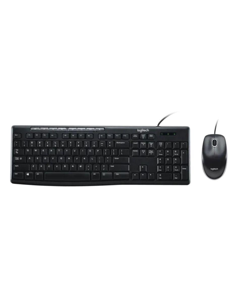 Foto 2 pulgar | Kit Teclado/Mouse Logitech Mk200 color Negro Alámbrico (920-002716)