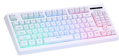 Foto 2 | Kit Teclado Mouse Mousepad Gamer Marvo Cm310 Sp color Blanco Luz RGB USB