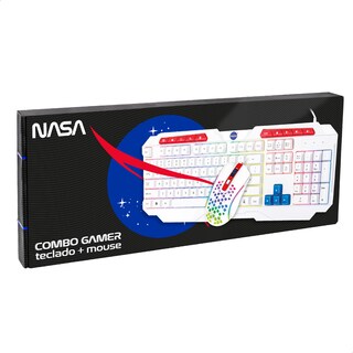 Foto 5 | Teclado Y Mouse Alámbrico Nasa Edición Cometa Plug&play color Rojo