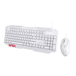 Foto 2 | Teclado Y Mouse Alámbrico Nasa Edición Cometa Plug&play color Blanco