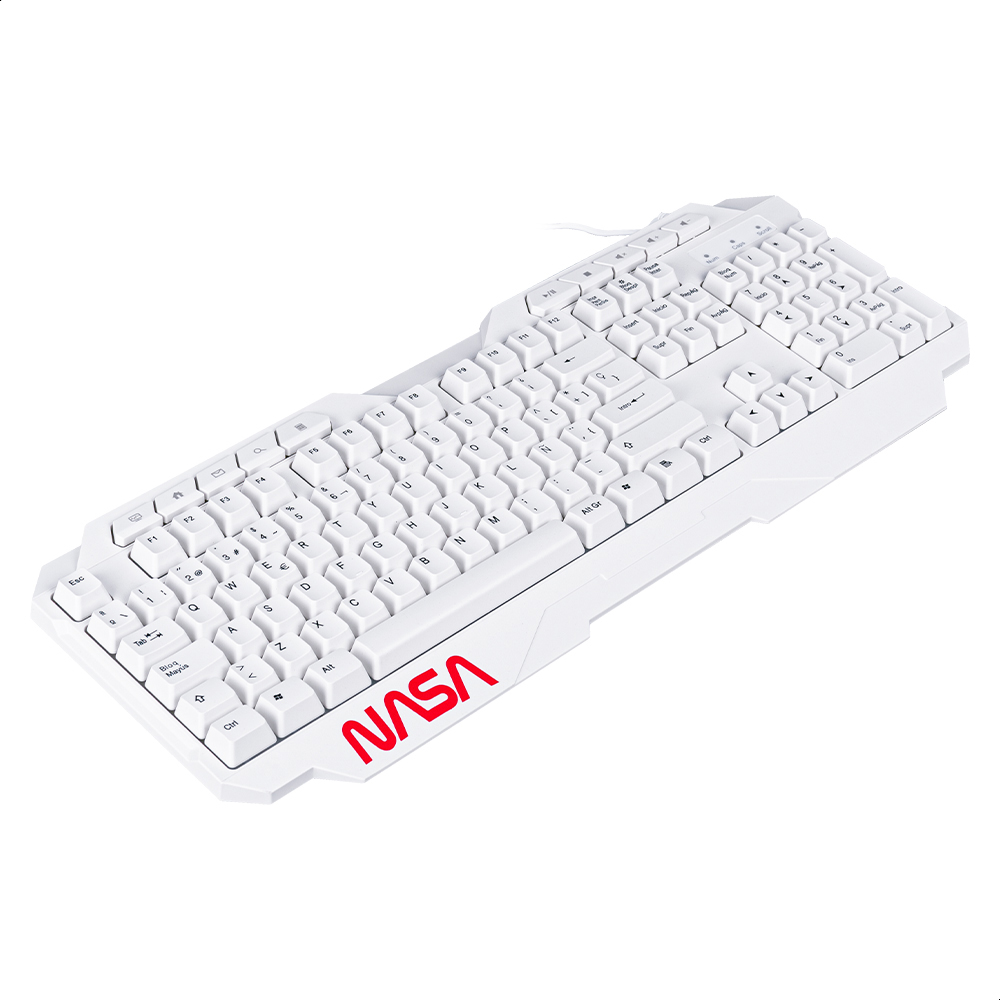Foto 4 | Teclado Y Mouse Alámbrico Nasa Edición Cometa Plug&play color Blanco