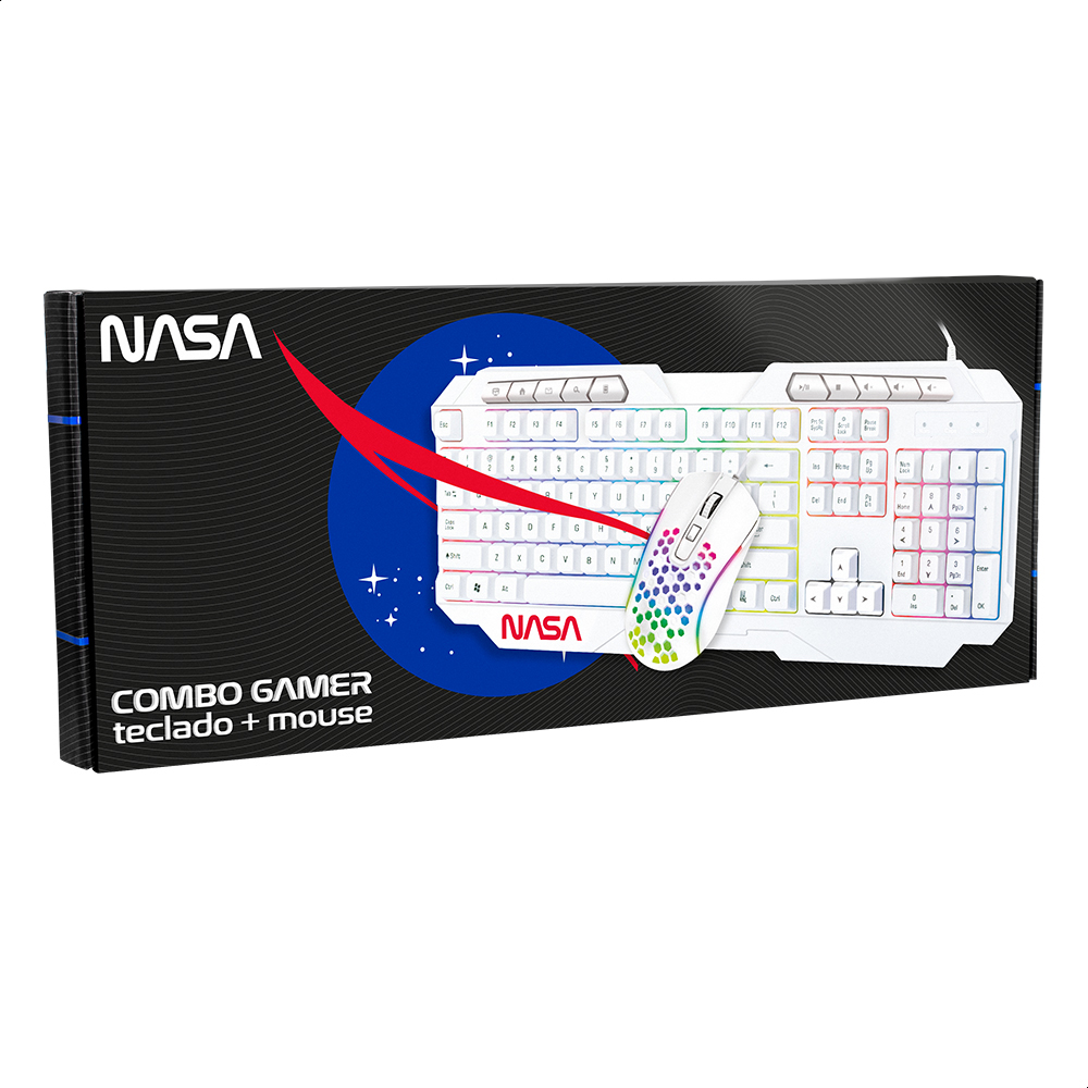 Foto 5 | Teclado Y Mouse Alámbrico Nasa Edición Cometa Plug&play color Blanco