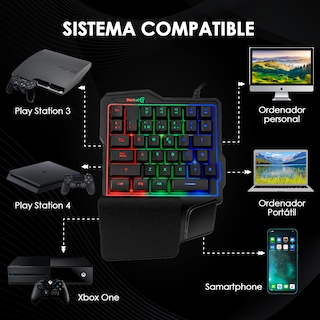 Foto 2 | Teclado de una Mano Gamer Starket Sk-004 color Negro