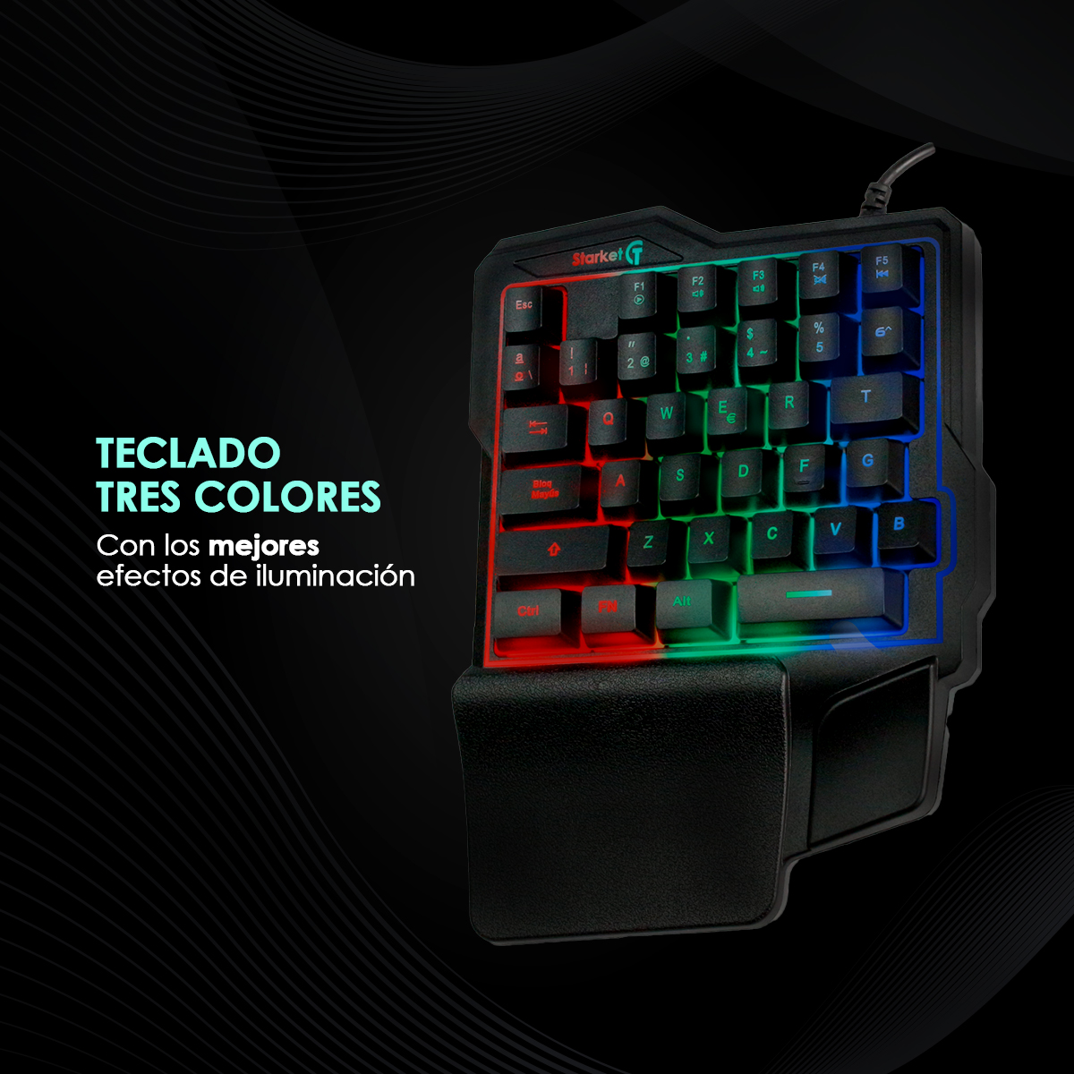 Foto 4 | Teclado de una Mano Gamer Starket Sk-004 color Negro