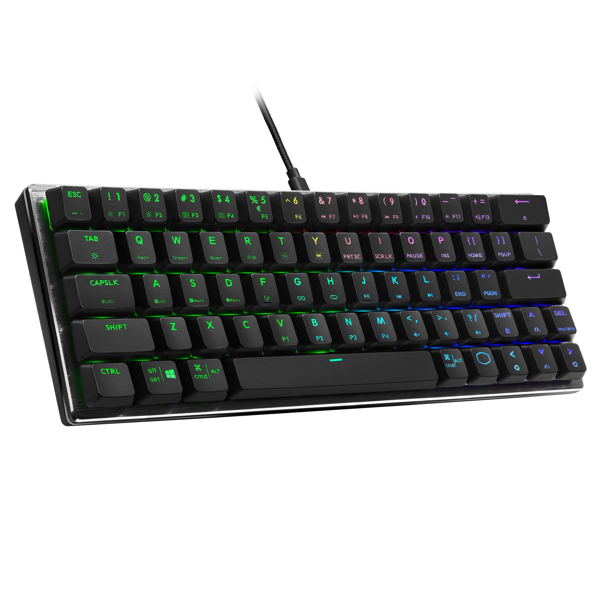 Teclado Mecánico Cooler Master SK620 color Gris 60% Alámbrico Blue Switch Versión Ingles