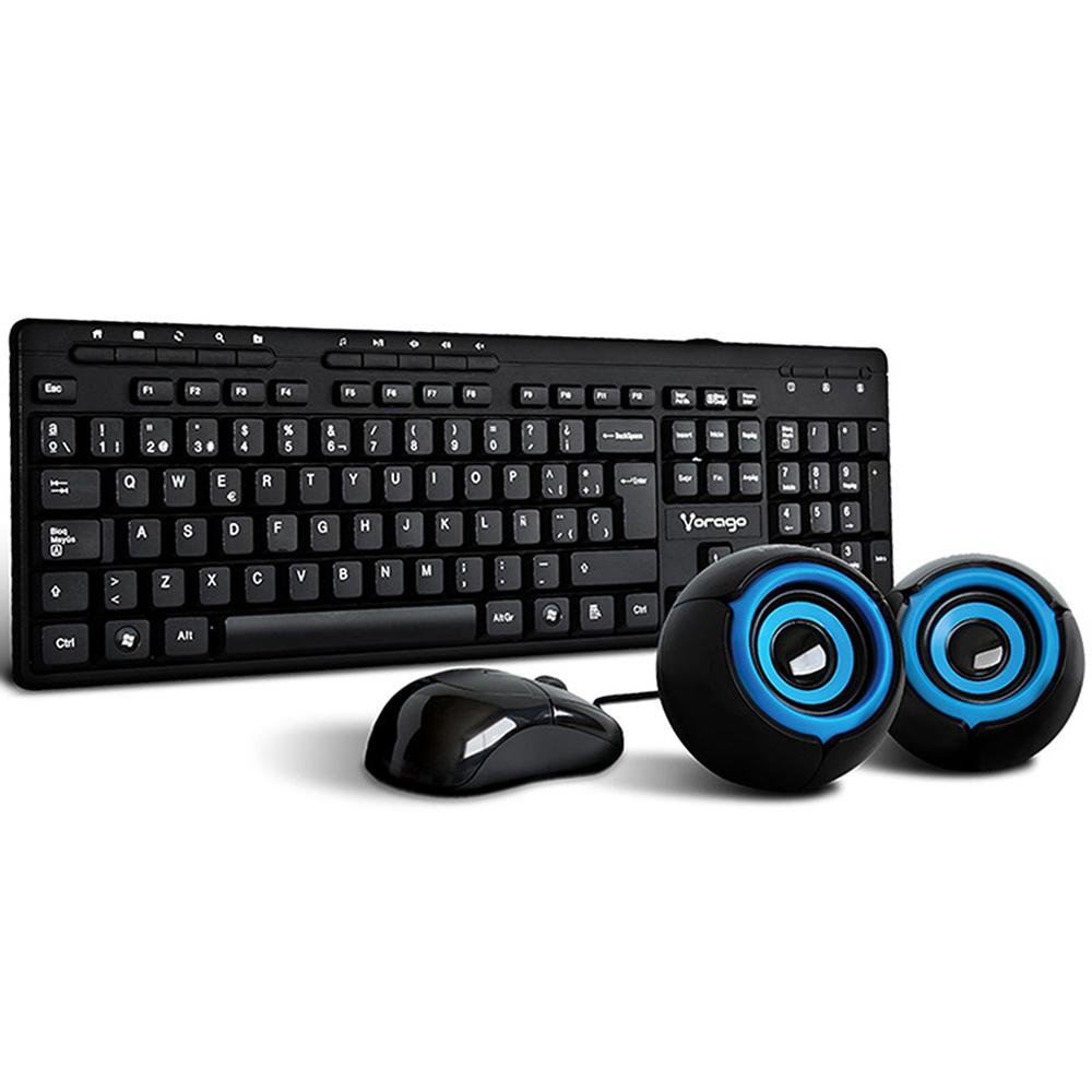 Foto 2 pulgar | Teclado con Mouse Vorago Kms104 y Bocinas