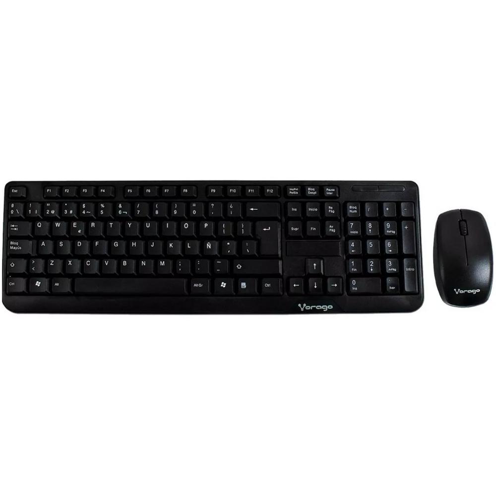 Kit Teclado y Mouse Vorago Km-302 Inalámbrico color Negro