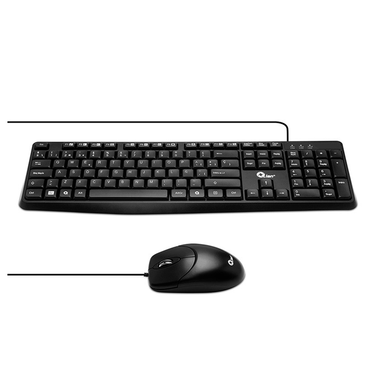 Foto 2 pulgar | Kit Teclado y Mouse Alámbricos Qian QKX-20603 color Negro