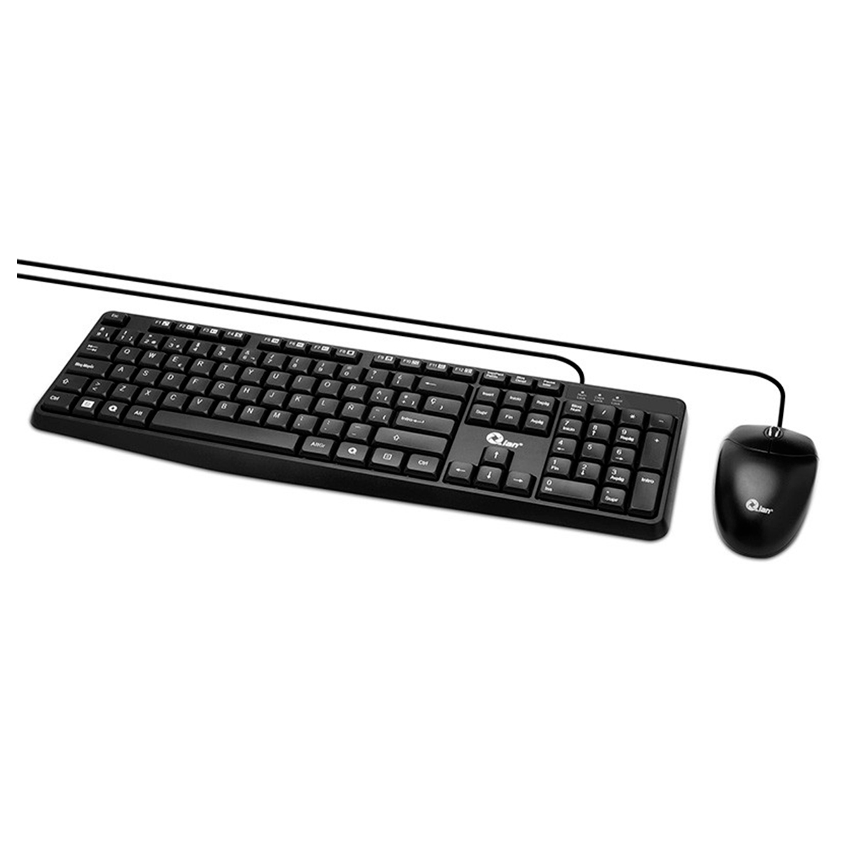 Foto 3 pulgar | Kit Teclado y Mouse Alámbricos Qian QKX-20603 color Negro