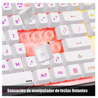Foto 3 | Teclado + Mouse USB Gamer Limeive Blanco con Retroiluminación