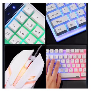 Foto 4 | Teclado + Mouse USB Gamer Limeive Blanco con Retroiluminación