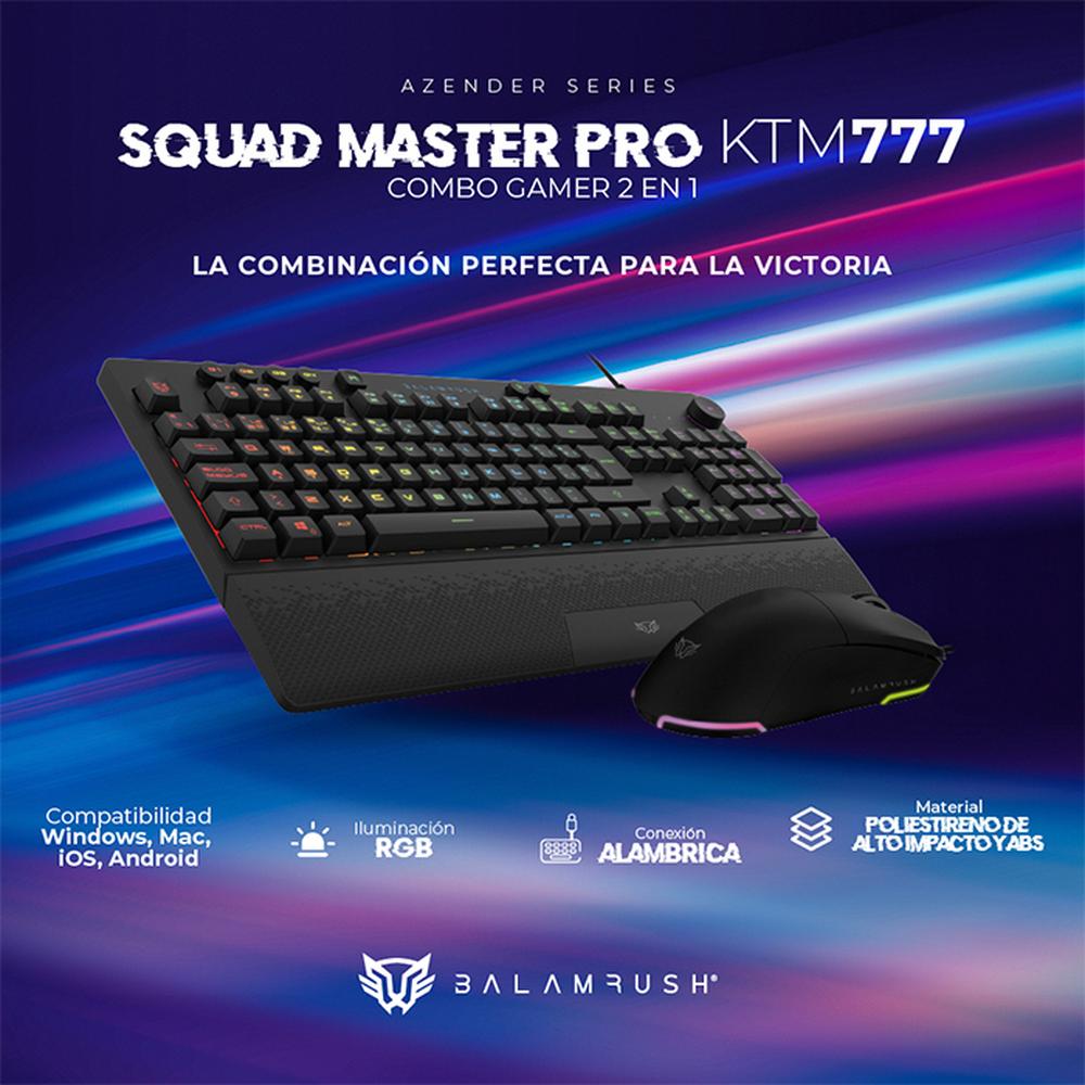 Foto 3 pulgar | Kit Teclado + Mouse Gamer Balam Rush Squad Master Pro Ktm777 Alambrico Usb Rgb Br-936903 color Negro