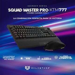 Foto 2 | Kit Teclado + Mouse Gamer Balam Rush Squad Master Pro Ktm777 Alambrico Usb Rgb Br-936903 color Negro