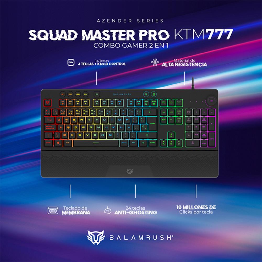 Foto 4 pulgar | Kit Teclado + Mouse Gamer Balam Rush Squad Master Pro Ktm777 Alambrico Usb Rgb Br-936903 color Negro