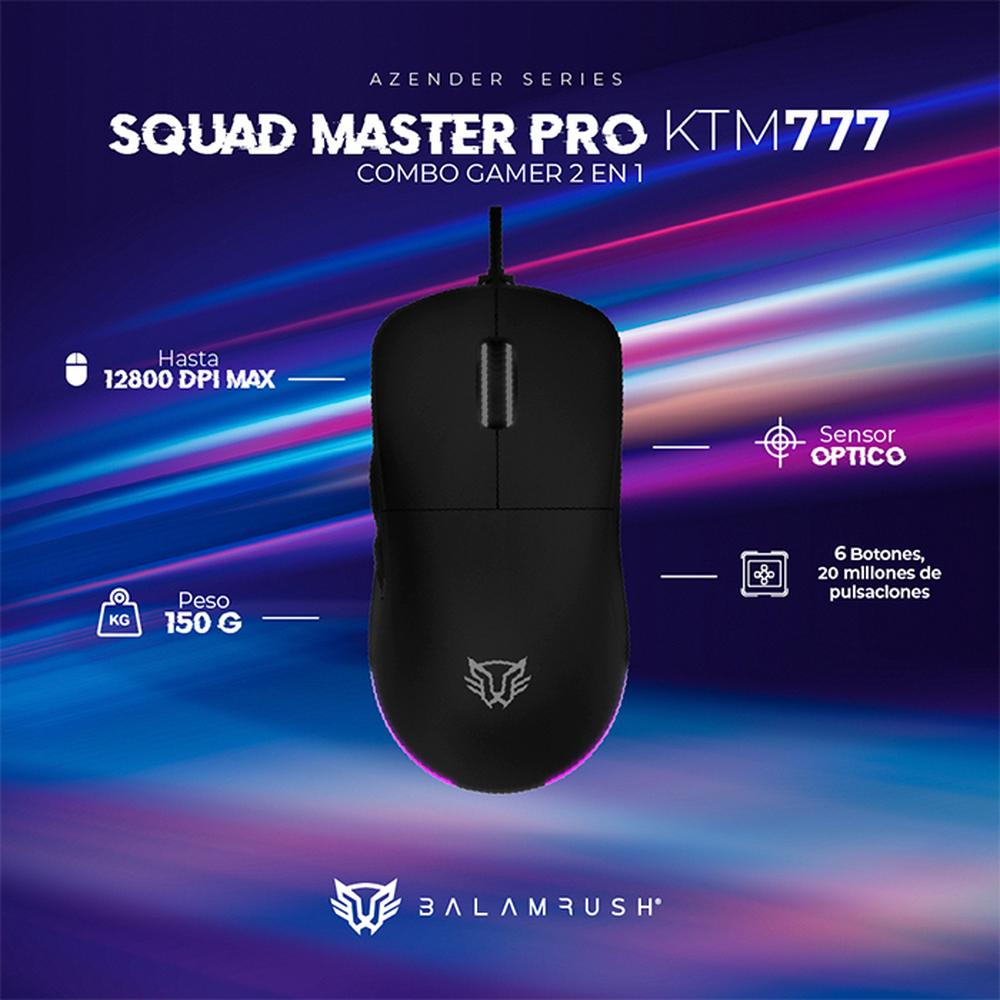 Foto 4 | Kit Teclado + Mouse Gamer Balam Rush Squad Master Pro Ktm777 Alambrico Usb Rgb Br-936903 color Negro