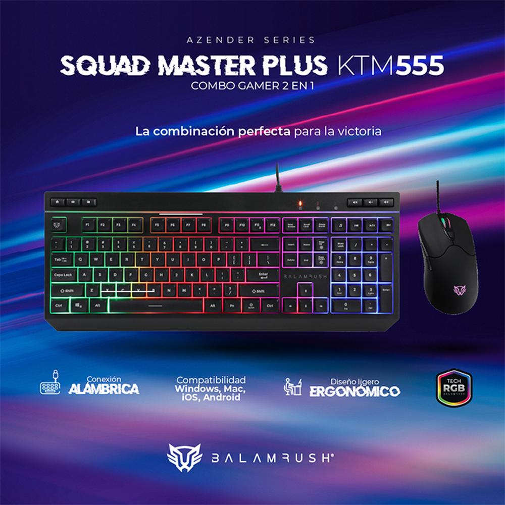 Foto 3 pulgar | Kit Teclado y Mouse Gamer Balam Rush Squad Master Plus KTM555 Alámbricos USB RGB