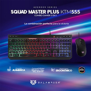 Foto 2 | Kit Teclado y Mouse Gamer Balam Rush Squad Master Plus KTM555 Alámbricos USB RGB