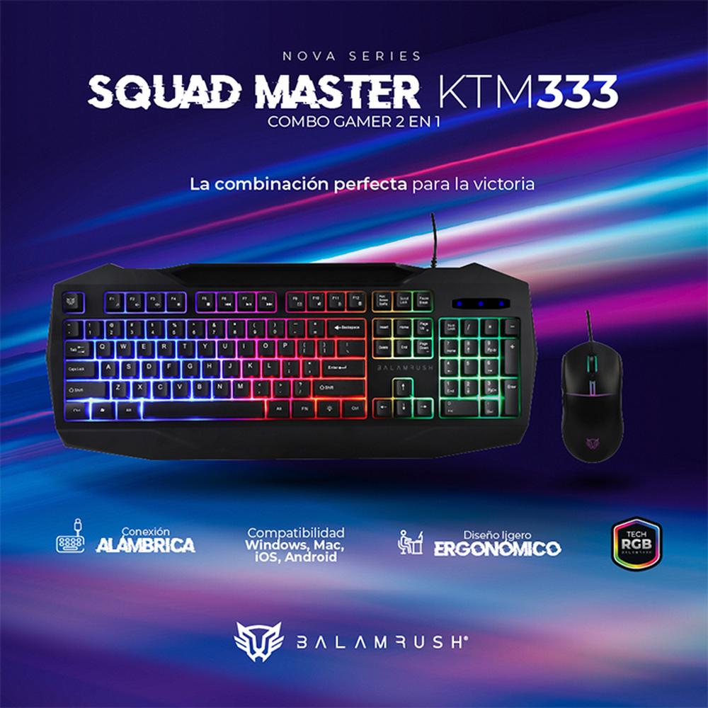 Foto 2 | Kit Teclado y Mouse Gamer Balam Rush BR-936293 Negro Alámbrico USB Led