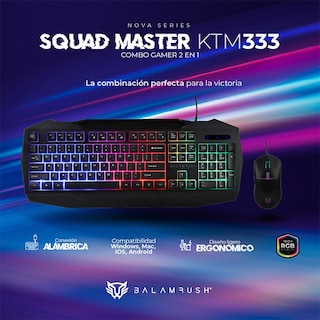 Foto 2 | Kit Teclado y Mouse Gamer Balam Rush BR-936293 Negro Alámbrico USB Led