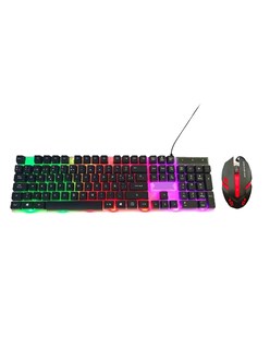 Foto 2 | Combo Kit de Teclado Mouse Diadema Bocinas y Tapete 5 en 1 DL color Negro