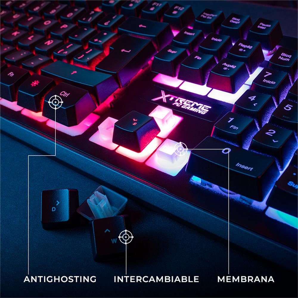 Foto 4 pulgar | Kit Gamer 2 En 1 Xtreme Pc Gaming Battle Master Teclado Y Mouse Membrana Español 3600 Dpi Rgb Usb Negro