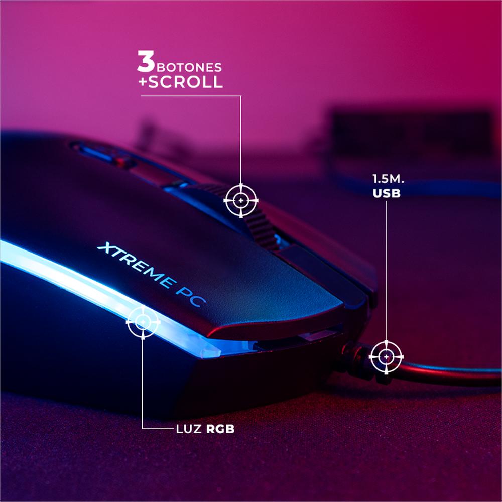 Foto 5 pulgar | Kit Gamer 2 En 1 Xtreme Pc Gaming Battle Master Teclado Y Mouse Membrana Español 3600 Dpi Rgb Usb Negro