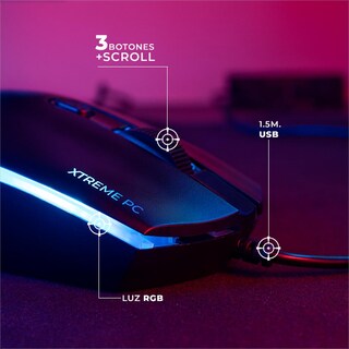 Foto 4 | Kit Gamer 2 En 1 Xtreme Pc Gaming Battle Master Teclado Y Mouse Membrana Español 3600 Dpi Rgb Usb Negro