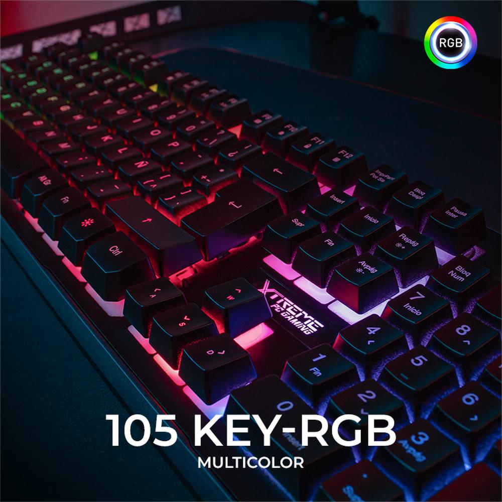 Foto 6 pulgar | Kit Gamer 2 En 1 Xtreme Pc Gaming Battle Master Teclado Y Mouse Membrana Español 3600 Dpi Rgb Usb Negro