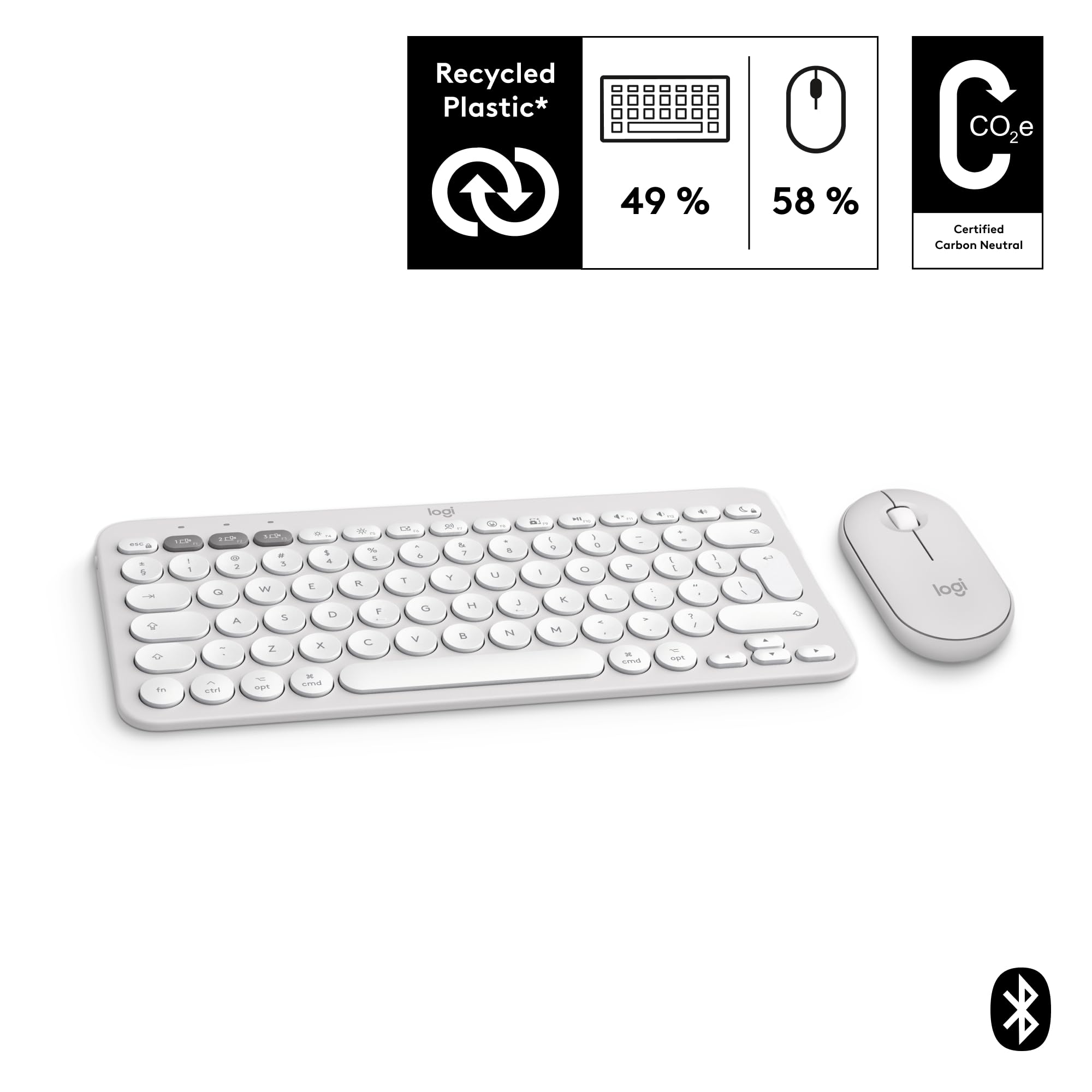 Foto 3 pulgar | Venta Internacional - Combo de Teclado y Ratón Logitech Pebble 2 para Mac