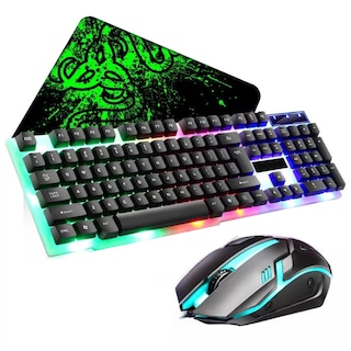 Foto 1 | Kit Teclado Mouse Game Profesional Alfombrilla Eo Safe Imports Esi-13019 Multicolor