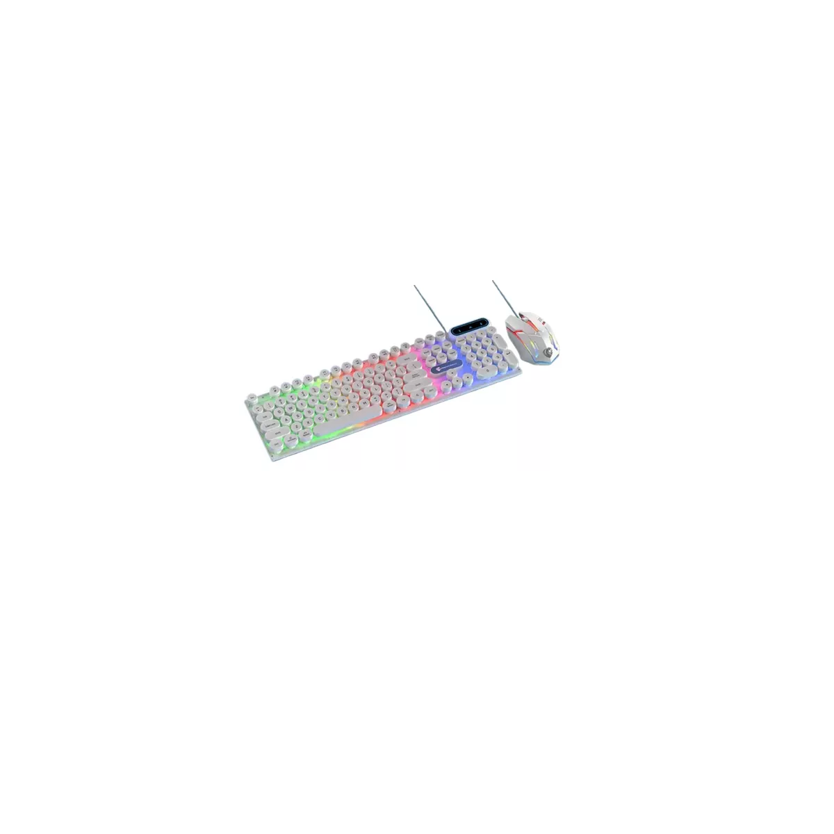 Kit Teclado Y Mouse Gamer Portátil Estilo Punk  Eo Safe Imports Esi-13021 Blanco