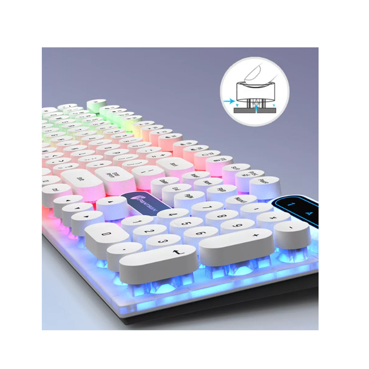 Foto 3 pulgar | Kit Teclado Y Mouse Gamer Portátil Estilo Punk  Eo Safe Imports Esi-13021 Blanco