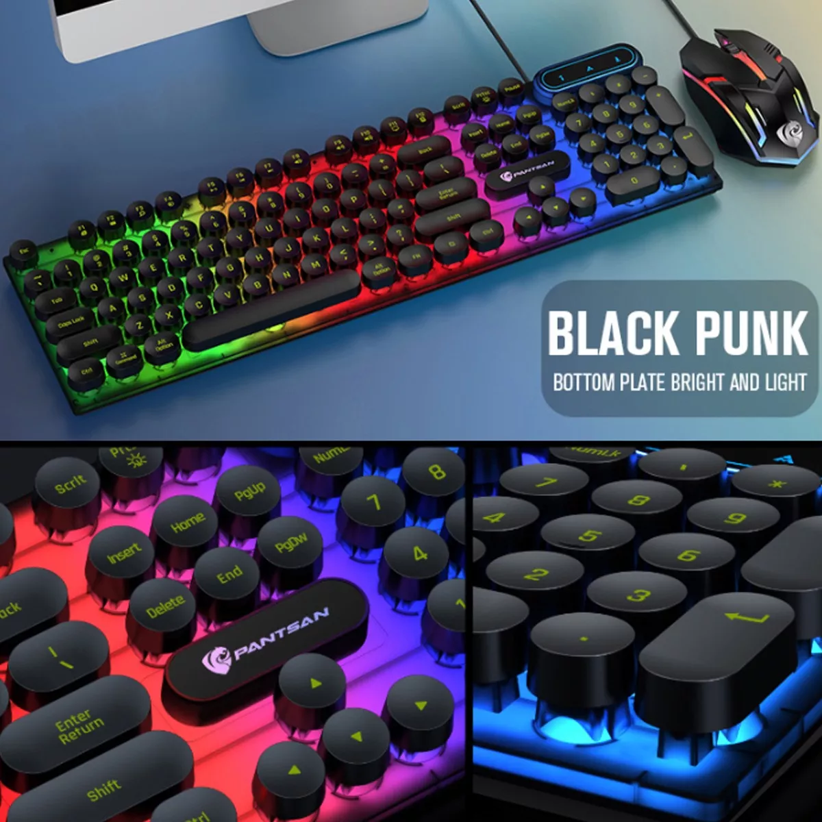 Foto 2 | Kit Teclado Y Mouse Gamer Portátil Estilo Punk Eo Safe Imports Esi-13022 Negro