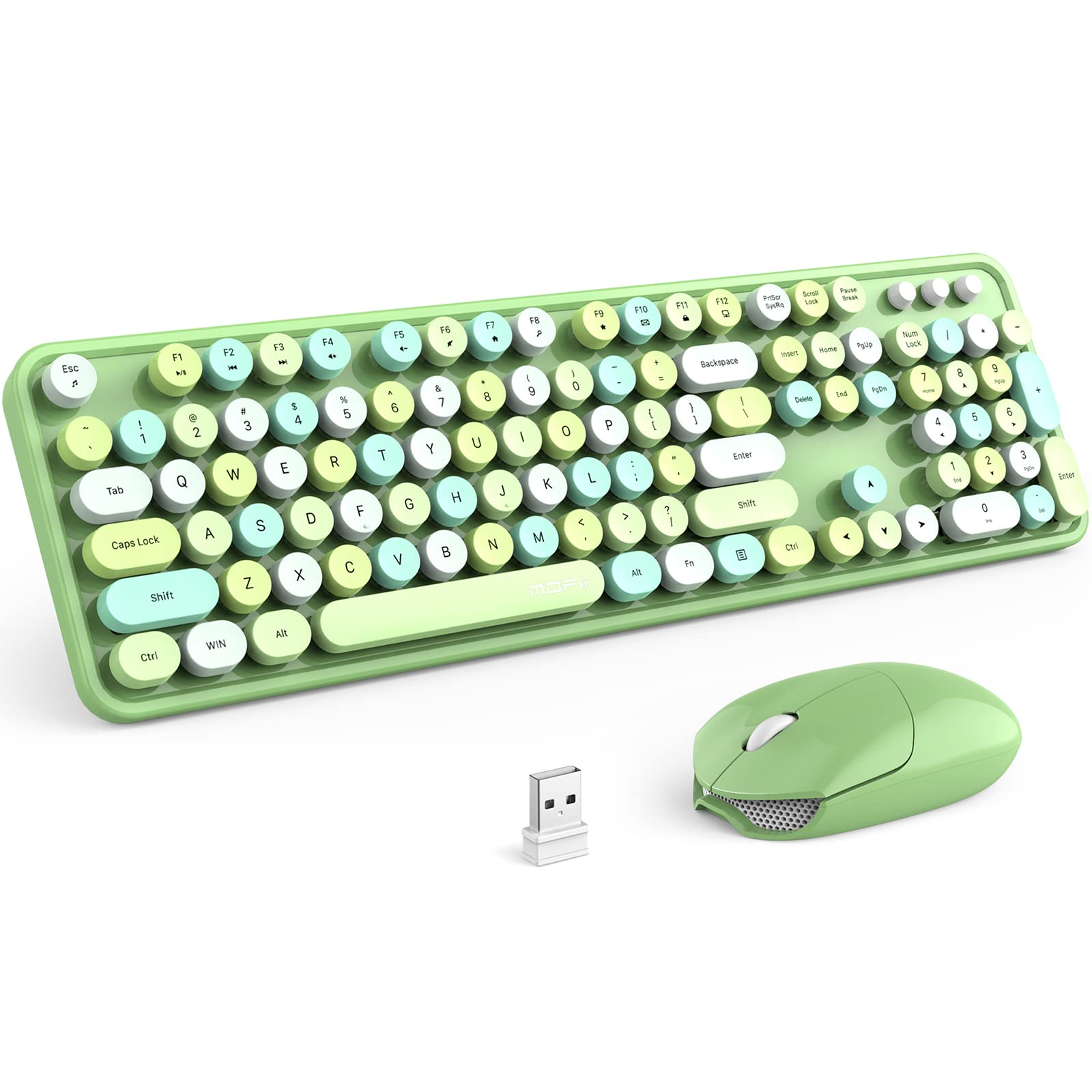 Foto 1 | Combo Teclado y Ratón Inalámbricos MOFII Retro Verde