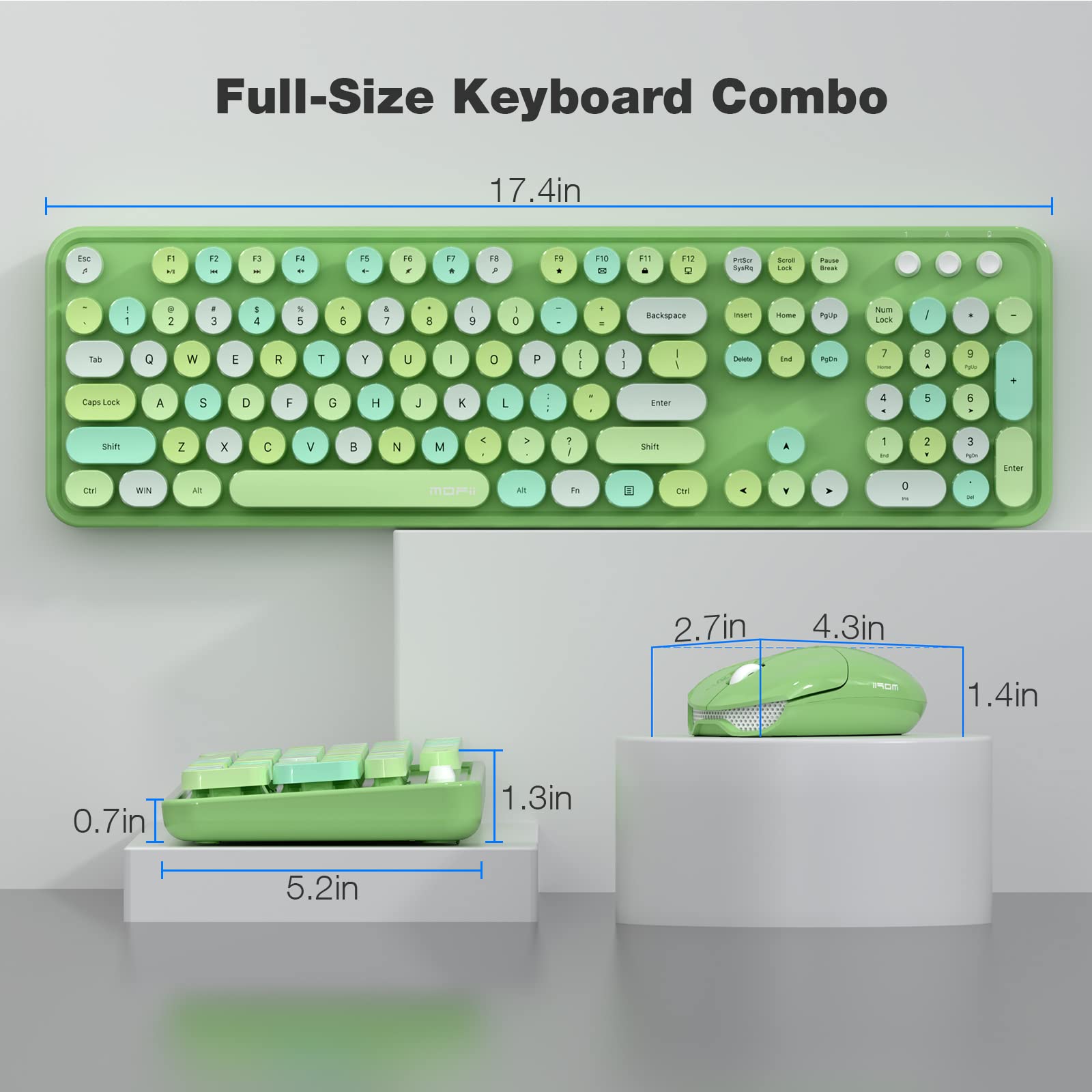 Foto 7 | Combo Teclado y Ratón Inalámbricos MOFII Retro Verde
