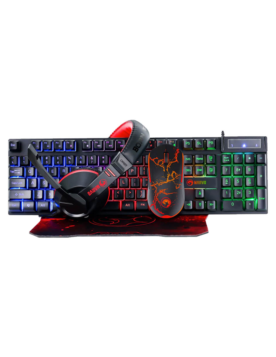 Foto 2 pulgar | Kit Marvo Teclado Mouse Usb Gamer Cm-409 Color Negro
