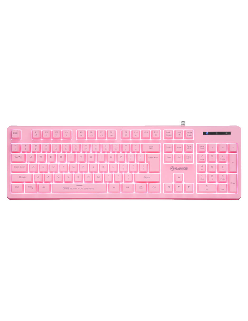 Foto 5 pulgar | Kit Marvo Teclado Mouse Usb Gamer Cm-418 Color Rosa