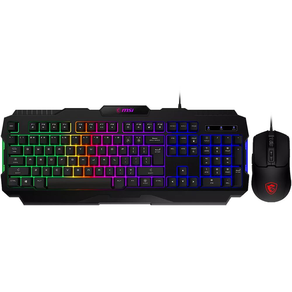 Kit Teclado Y Mouse Gamer Msi Forge Gk100 6400dpi Rgb Negro