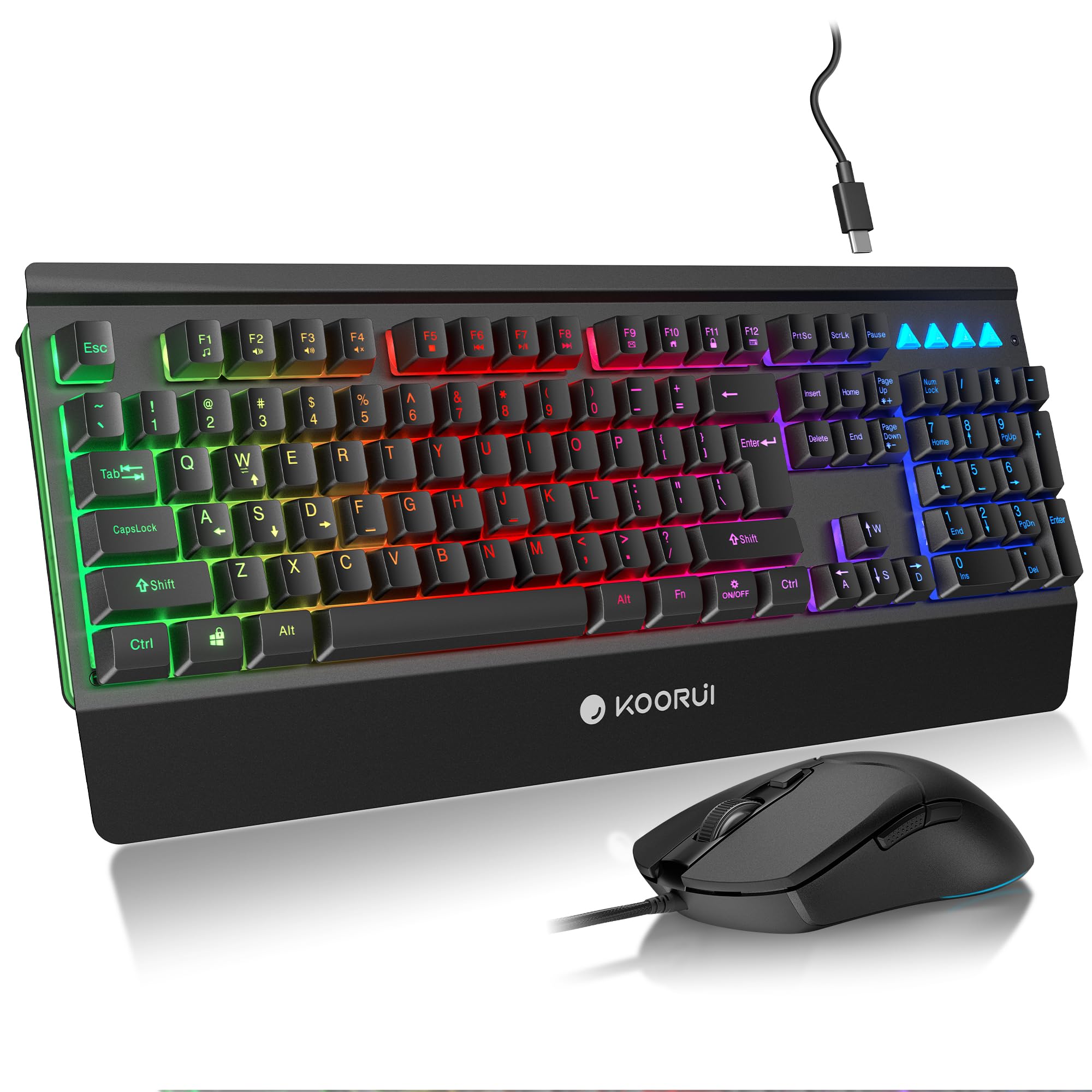 Foto 1 | Teclado Y Ratón Para Juegos Koorui Con Cable De Membrana Negro - Venta Internacional.