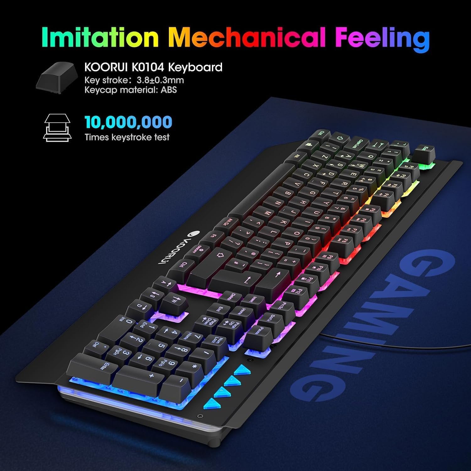Foto 4 pulgar | Teclado Y Ratón Para Juegos Koorui Con Cable De Membrana Negro - Venta Internacional.
