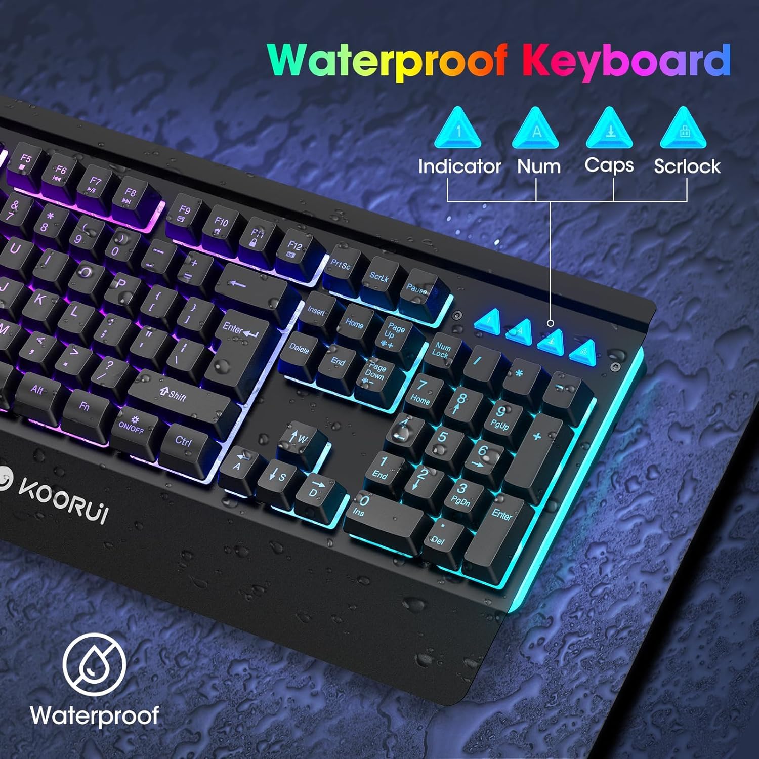 Foto 5 pulgar | Teclado Y Ratón Para Juegos Koorui Con Cable De Membrana Negro - Venta Internacional.