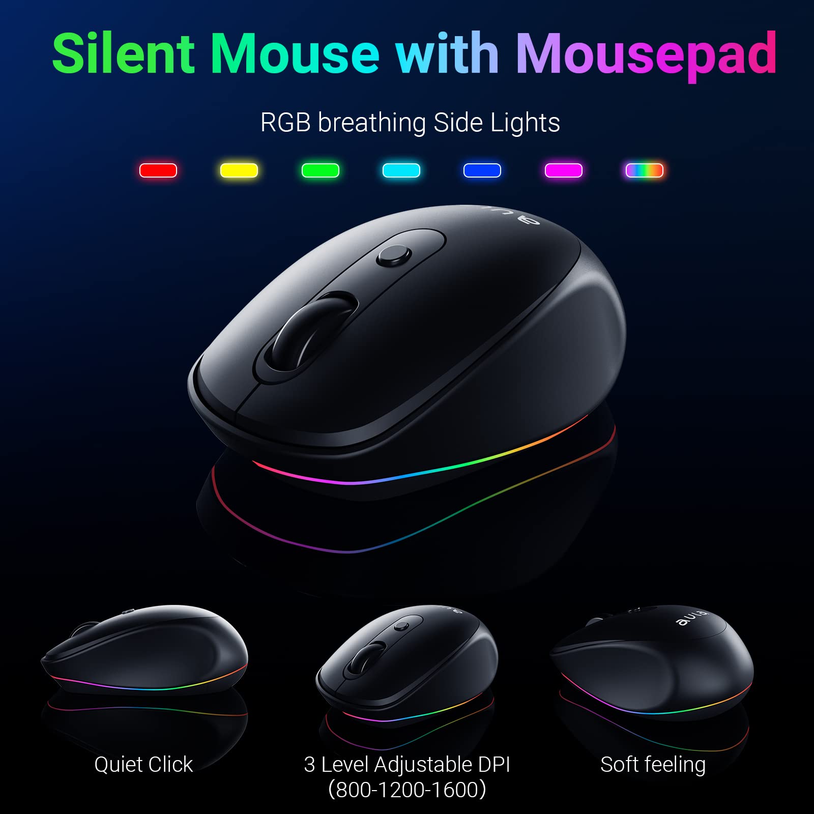 Foto 6 pulgar | Combo De Teclado Y Ratón Aula Inalámbrico Con Retroiluminación Rgb Recargable - Venta Internacional.