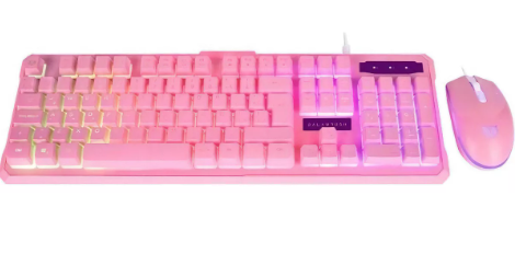 Wünd Kit De Teclado Y Mouse Alambrico Iluminacion Led Rgb Rosa