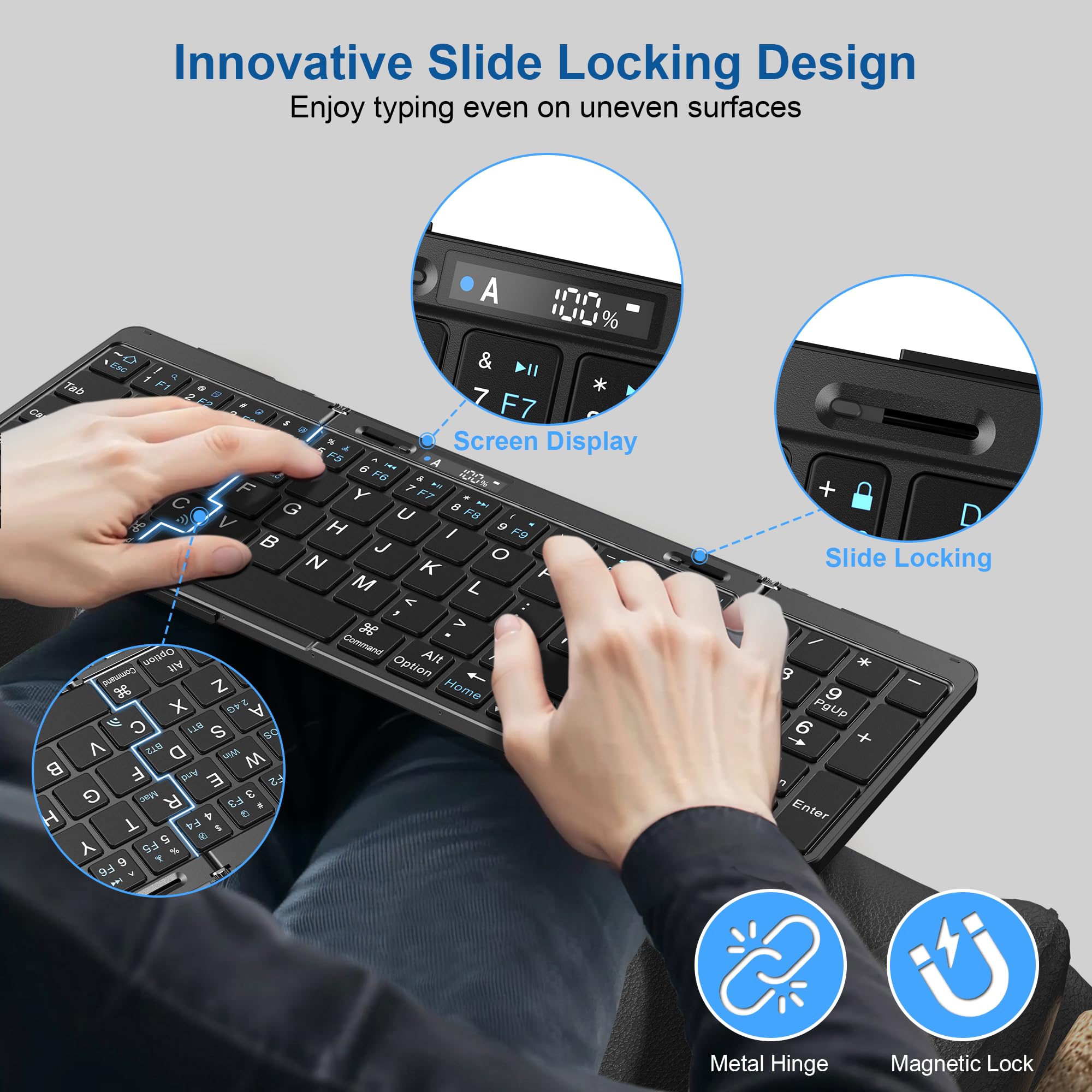 Foto 3 pulgar | Teclado Y Ratón Plegables Edjo Inalámbricos Plegables Usb-c - Venta Internacional.